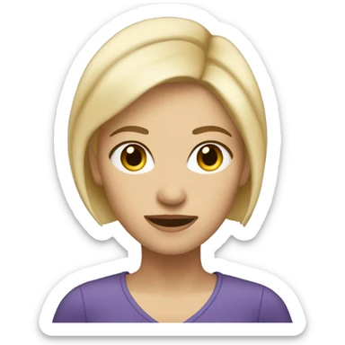 short blonde hair female Music teacher own eyes sticker