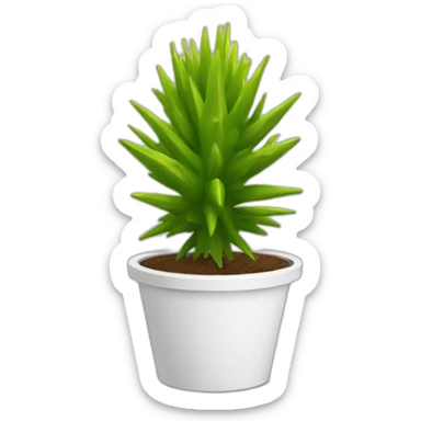 spiky plant in a white pot sticker