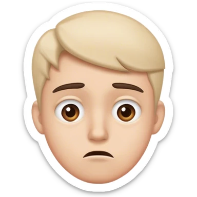 A confused and worried person tries to hide his feelings sticker