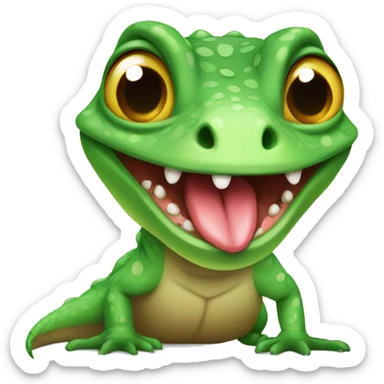 Cute lizard with its tounge out sticker