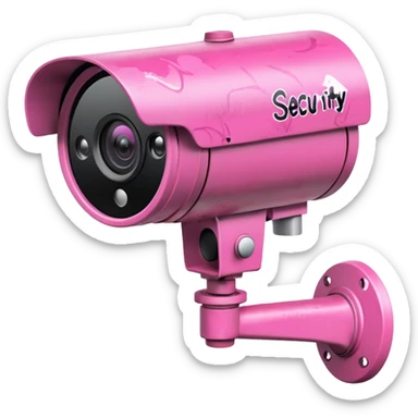 Security Camera pink with graffity sticker