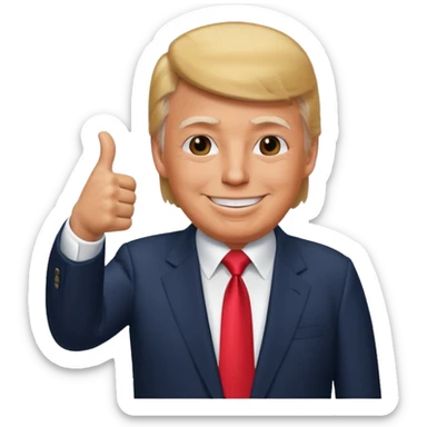 Treump avec des doit donneur sticker