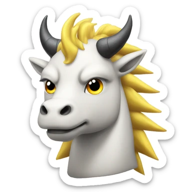 Japanese Kirin face, with thunders, kind of serious look sticker