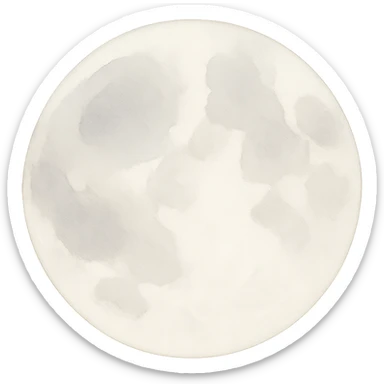 moon, watercolor art style sticker