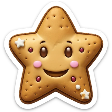 star with a smiling face, s’more inspired sticker