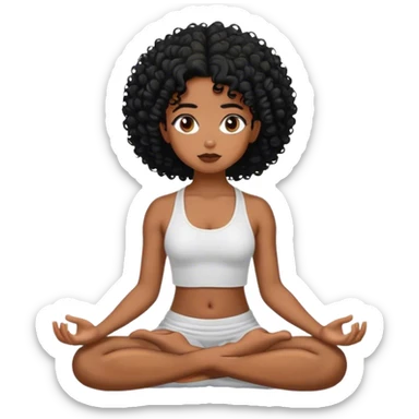 Meditation black girl curly black sticker
