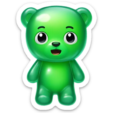 Jelly bear green sticker