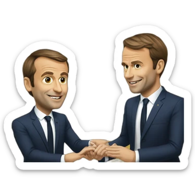 Emanuel Macron qui joue au jeu video sticker