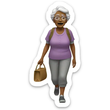 grandma on trail sticker