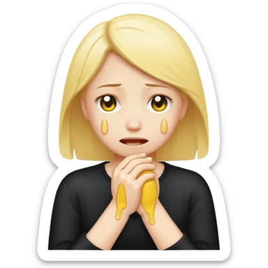 slitting my wrist normal round yellow emoji sticker