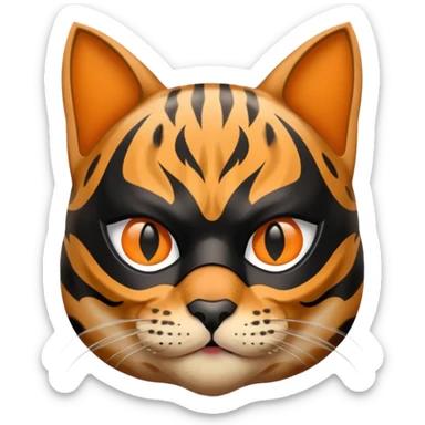 Bengal cat with batman mask sticker