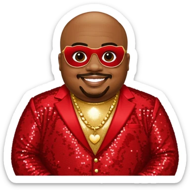 CeeLo Green with red sequin outfit sticker