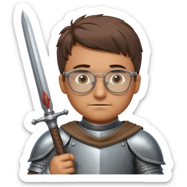 Knights with Glasses: Knight polishing sword while squinting


















 sticker
