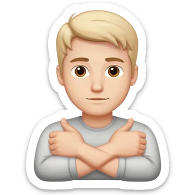 Guy with hands crossed nick ￼ sticker