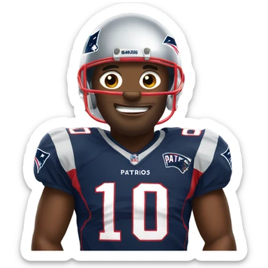 poop man wearing patriots jersey number 10 sticker