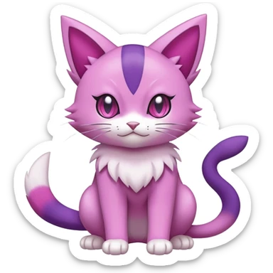 Purrloin-Skitty-Pokémon-Fakémon-hybrid-creature (full body) sticker