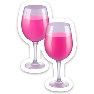Wine glasses with pink juice sticker
