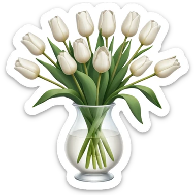 white tulips 
 sticker
