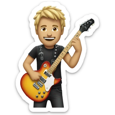 rock guitarist sticker