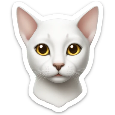 A bald white elf cat sticker