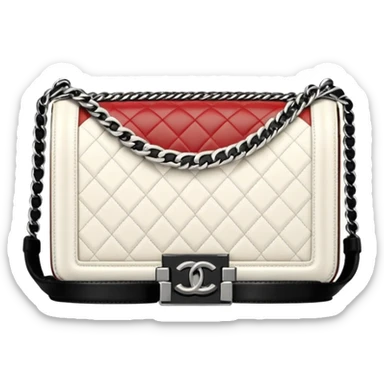 chanel le boy white bag sticker