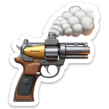 Gun firing sticker