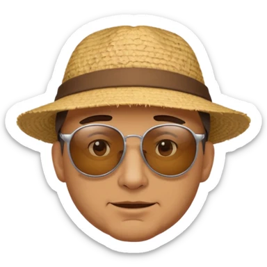 an ugly guy with an admiring look on hisface sticker