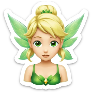 skeumorphic tinkerbell flying sticker