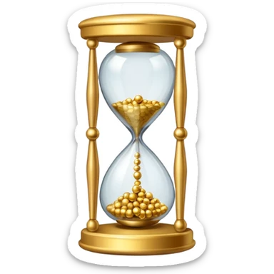 Hourglass with golden small marbles sticker