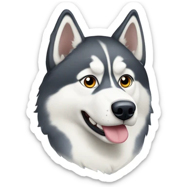Siberian husky with spots in face sticker