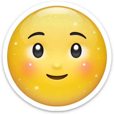 Generate a high-quality 3D cartoon-style emoji of yellow glitter, sparkling effect, smooth gradient colors, rounded and cute appearance, simple white background, high-resolution.
 sticker