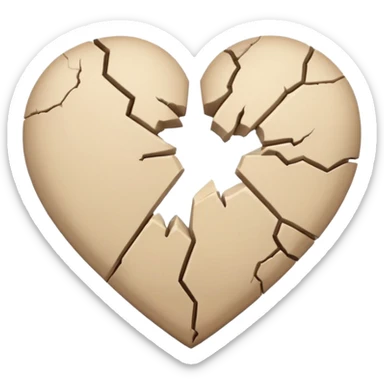 Pale beige broken heart sticker
