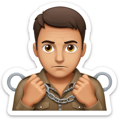 a handcuffed guy sticker