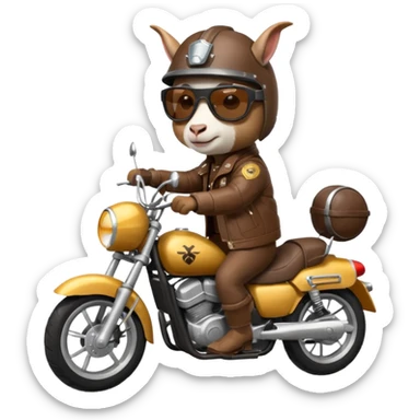 Goat on motorbike sticker