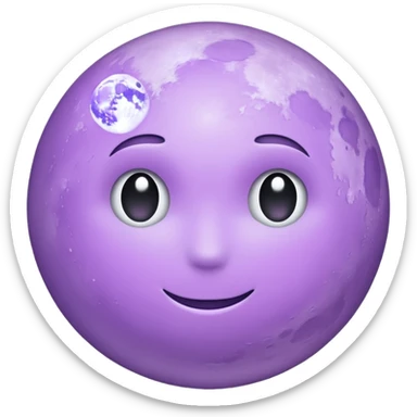 realistic Light purple moon sticker