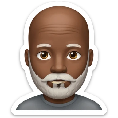 African American male bald salt & pepper beard sticker