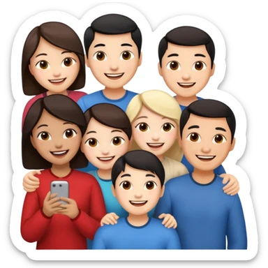 a bunch of chinese friends  sticker