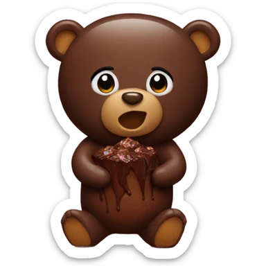 Bears covered in chocolate sticker