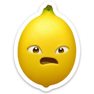 Lemon with a lip bite sticker