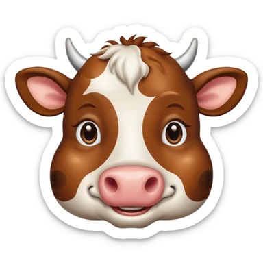 A smirking cow sticker