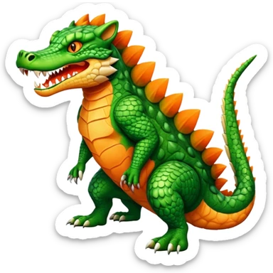 Crocodile-Bobcat-Fakémon-hybrid-creature with a long muzzle, full body sticker