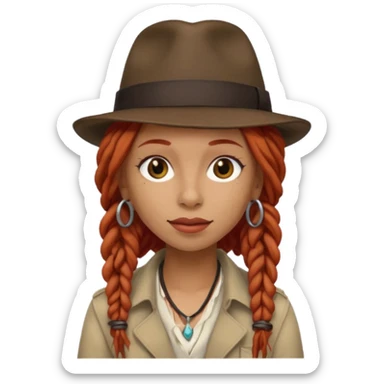 female red haired Musician with dreadlocks and fedora sticker