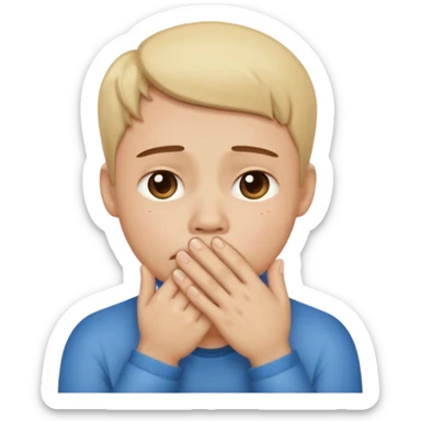 crying emoji with hand on mouth sticker