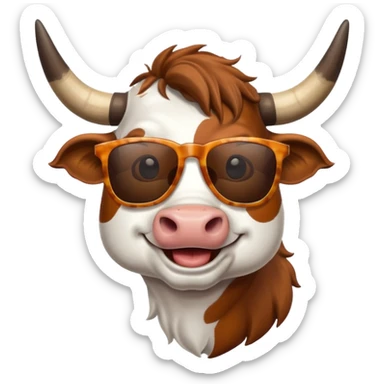 Bevo the Longhorn wearing sunglasses sticker