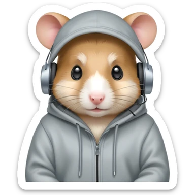 Deterministic hamster hacker with a hoody and a headset sticker