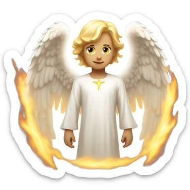 white angel, surrounded by fire
 sticker