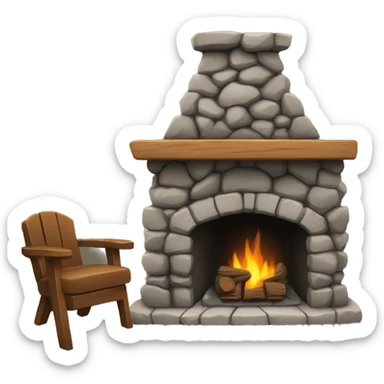 camp fireplace sticker