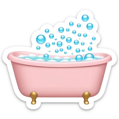 pale pink bathtub with bubbles sticker