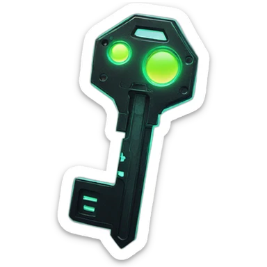 Key in a cyberpunk environment with neon lighting. sticker