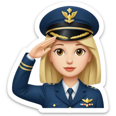 Saluting woman sticker